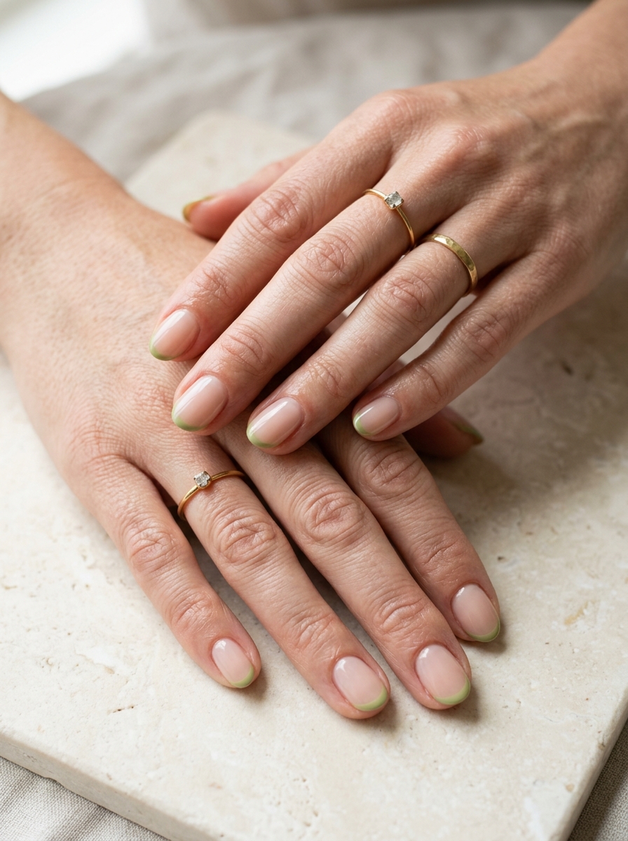 Lime Micro French Nails